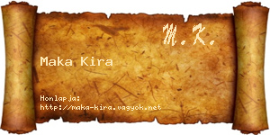 Maka Kira névjegykártya